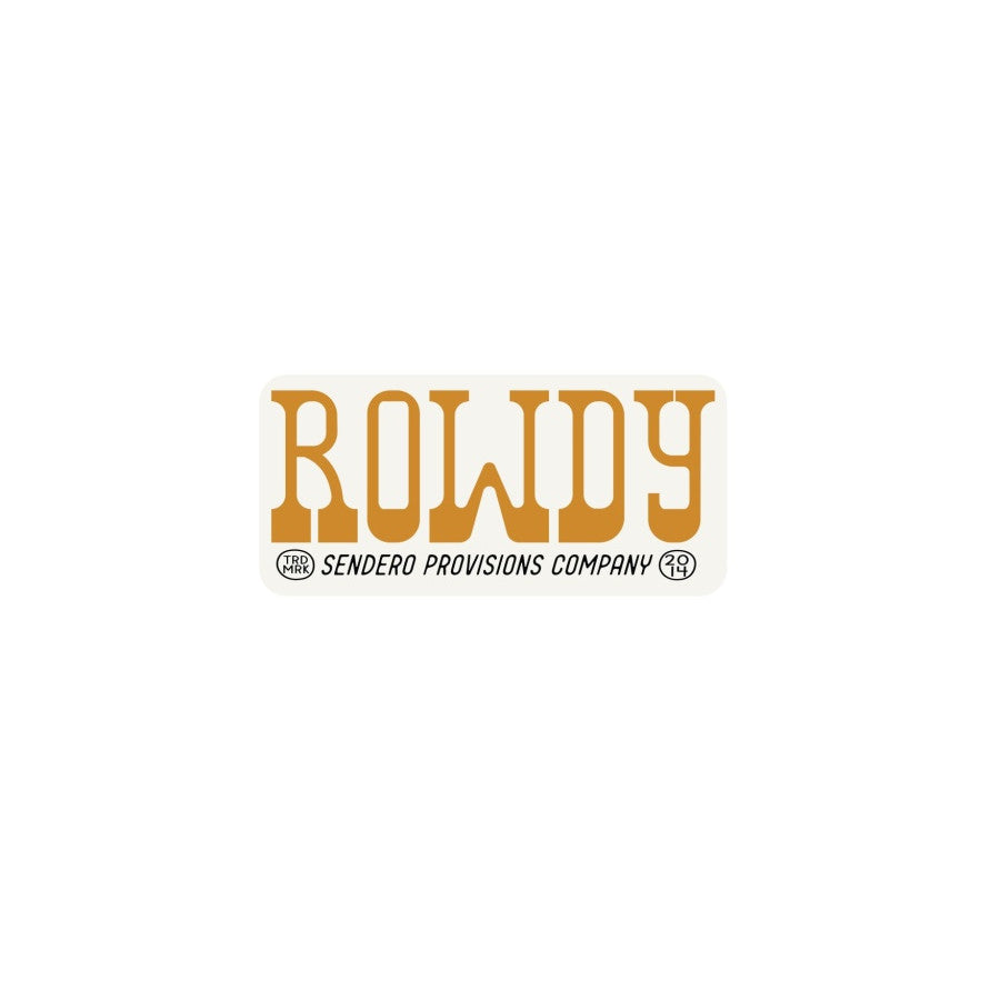 Sendero Provisions Co. Rowdy Sticker CREAM