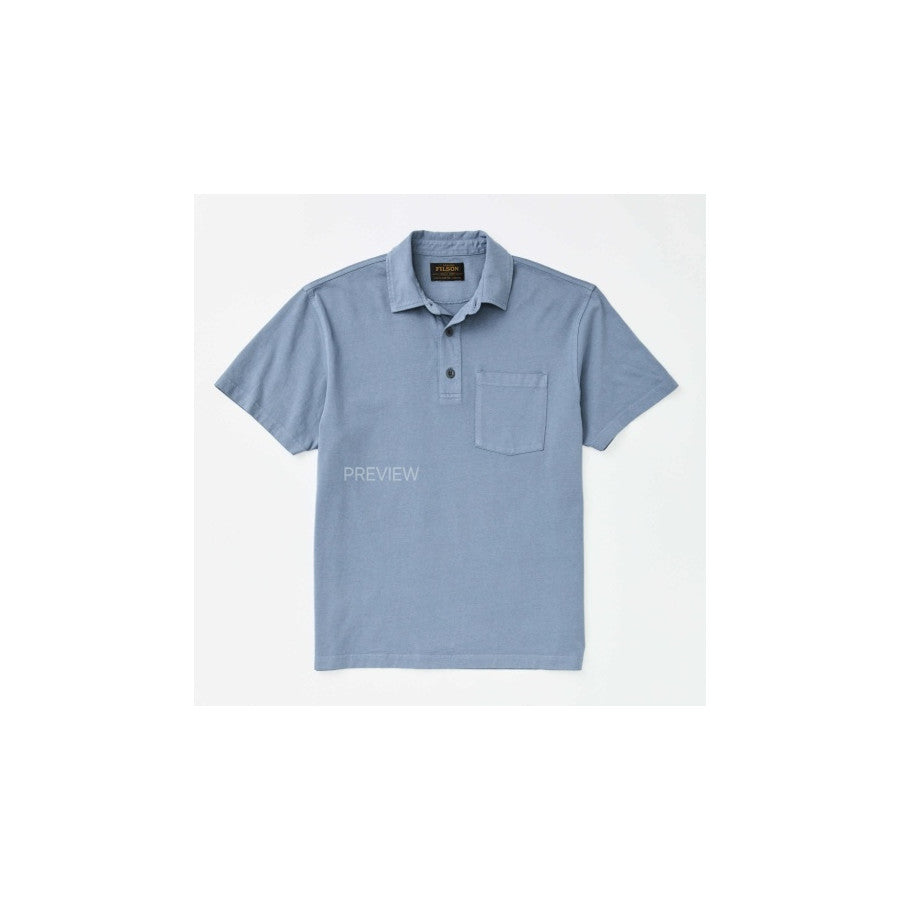 Filson Filson M Ss Field Knit Polo Shirt Slate Blue