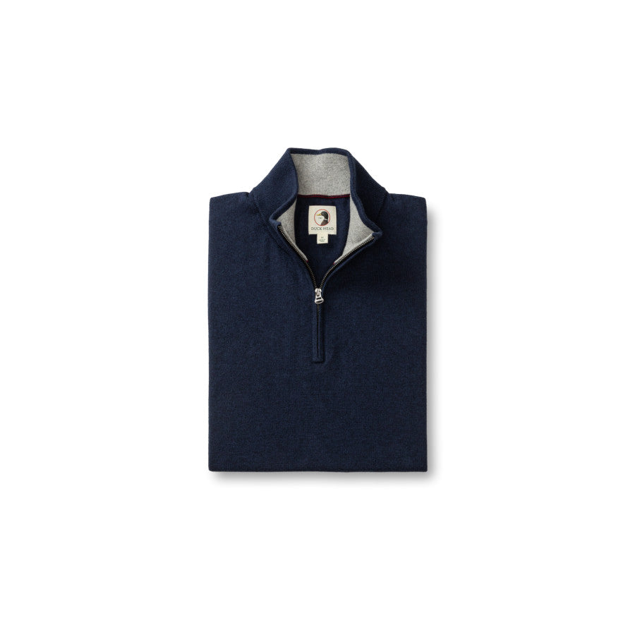 Duck Head Dh M Ridley Qz Sweater Maritime Blue