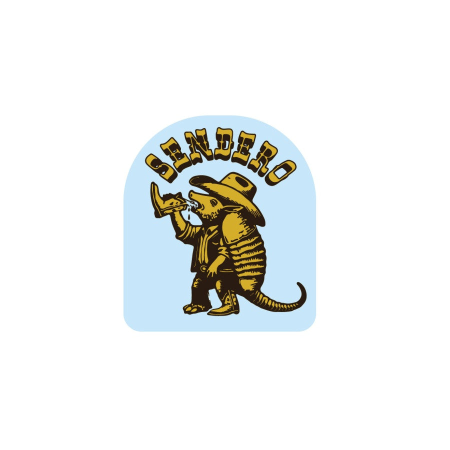 Sendero Provisions Co. Armadillo Sticker BLUE