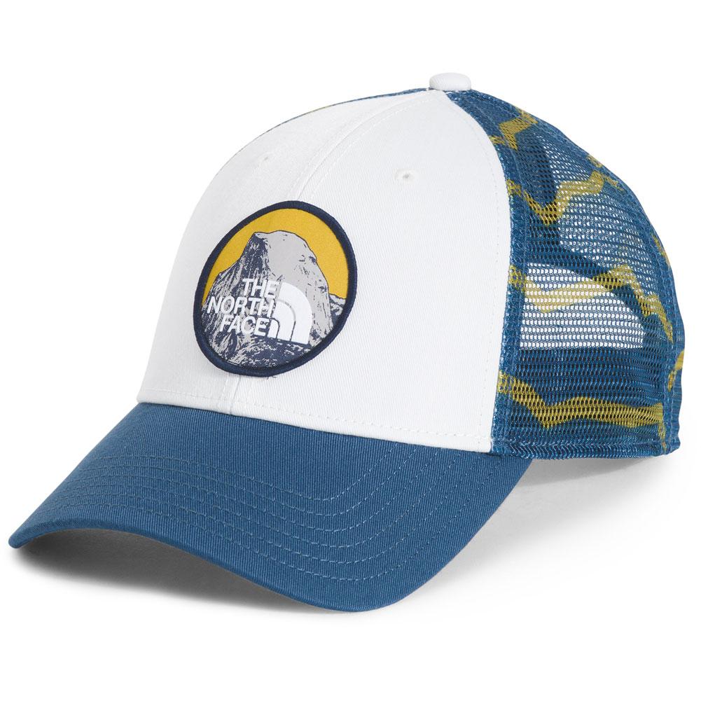 The North Face Mudder Trucker Hat TNF White/Shady Blue Linear Mountains Print/Graphic Patch