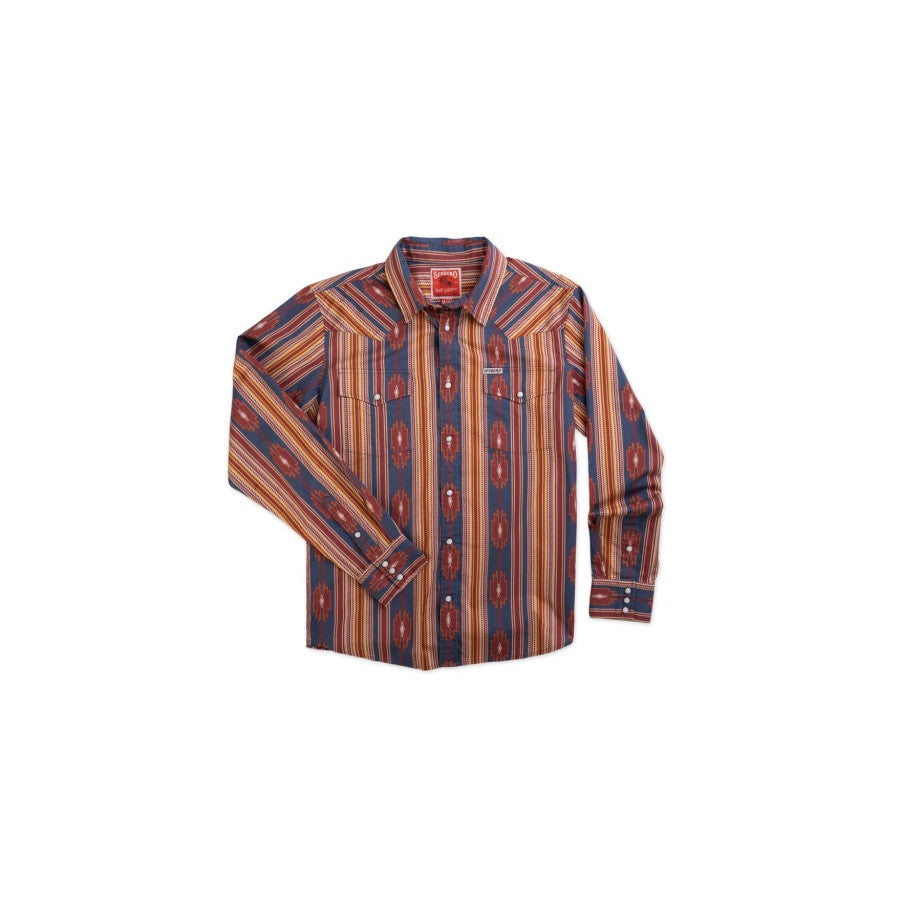 Sendero Provisions Co. Sendero M The Wyatt Pearl Snap Shirt Chevron Stripe/Tulsa