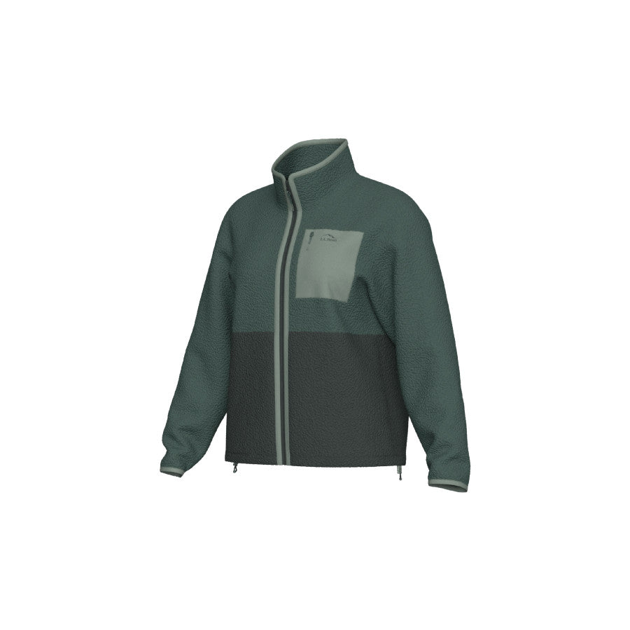 L.l.bean Llb W Mountainside Fleece Ripstop Overlay Jkt Deep Sea Green/Shadow Green