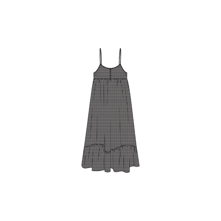 Prana Meadowglow Gingham Maxi Dress BLACK GINGHAM