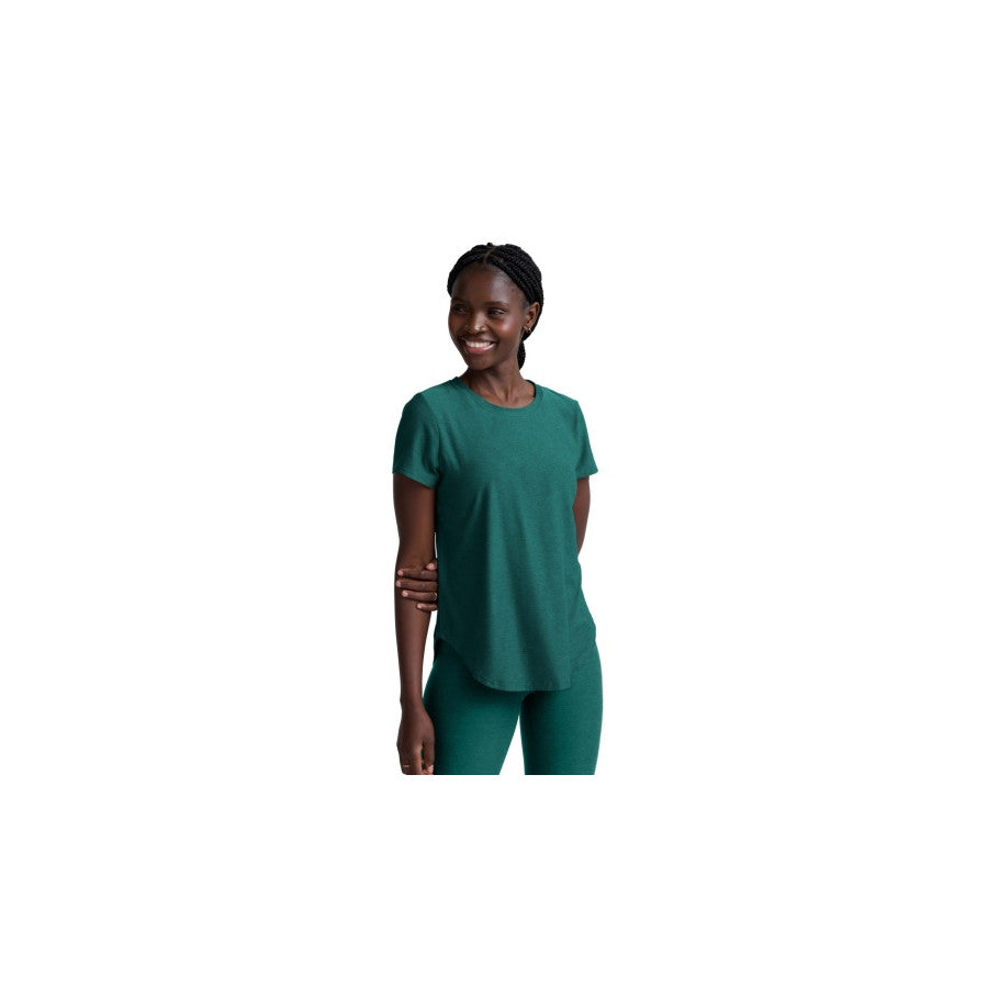 Beyond Yoga By W Featherweight On The Down Low Tee Teal Sea Heather