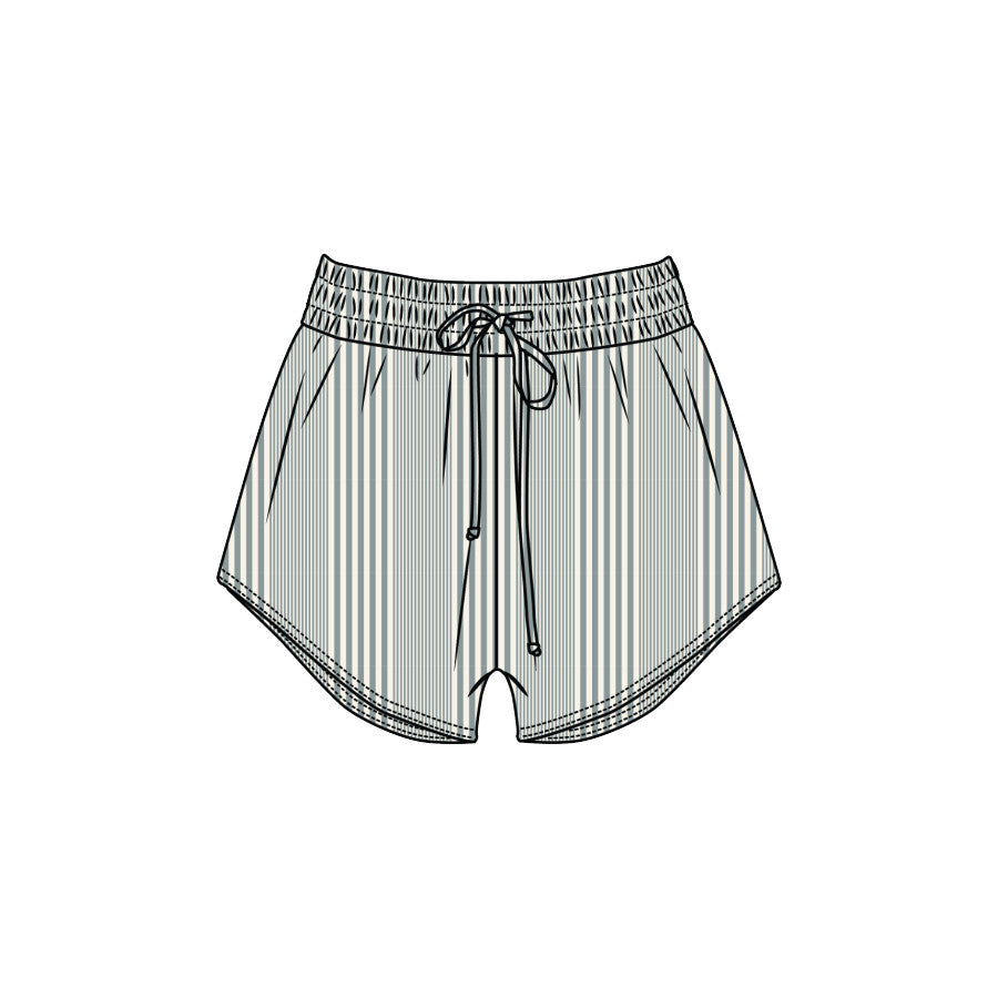 Prana Hideaways E-waist Short AGAVE GREEN STRIPE