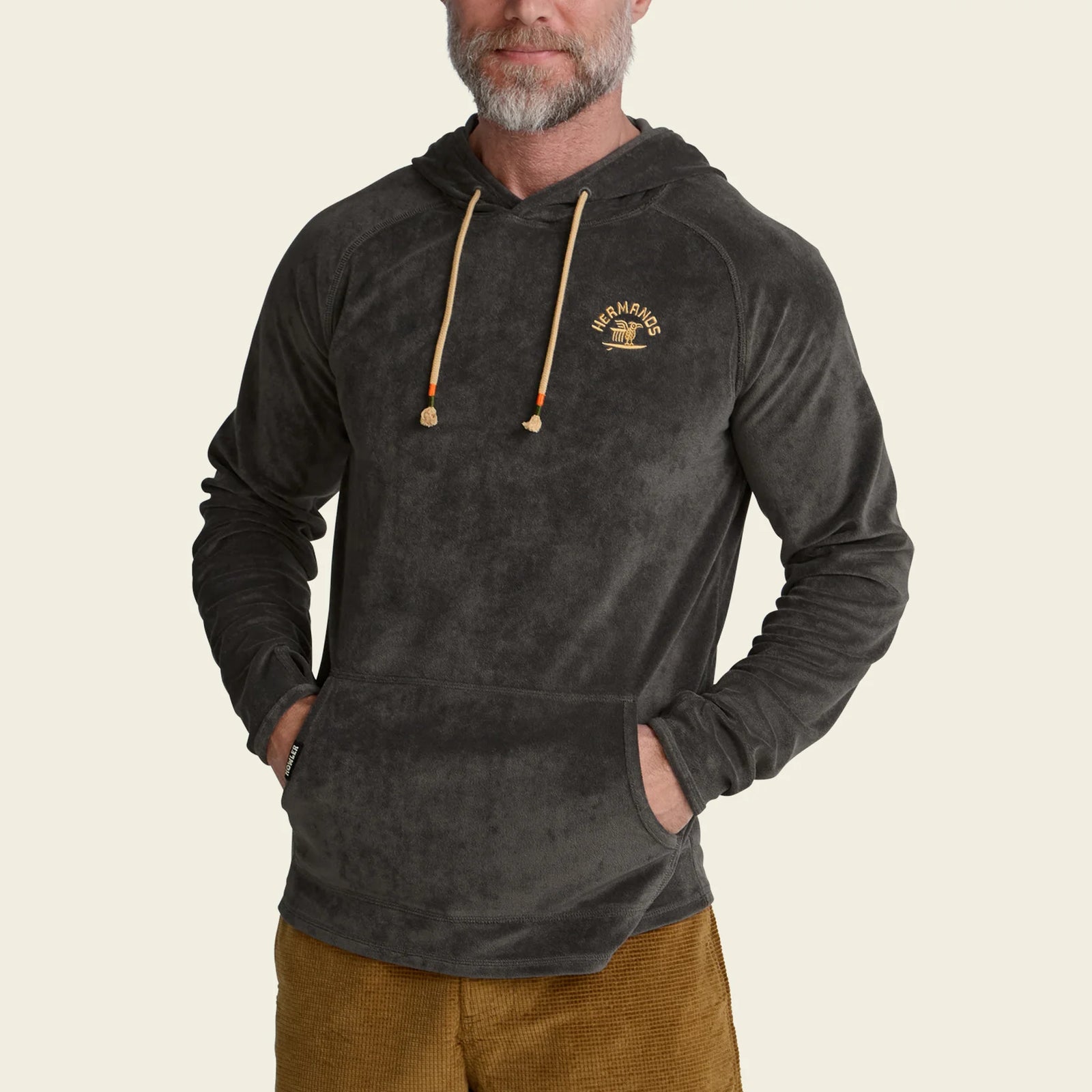 Howler Bros Mens Terrycloth Hoodie Surfbird: Antique Black