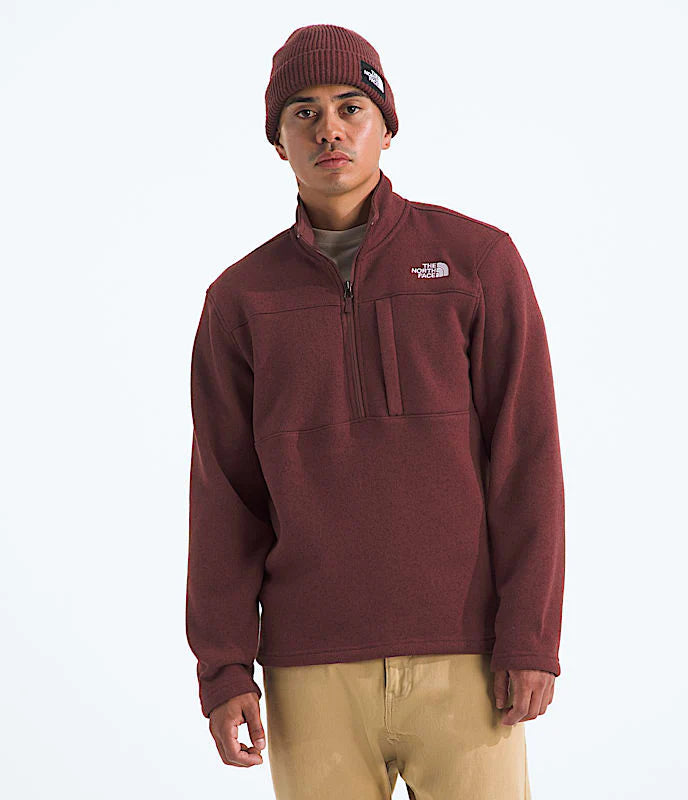 The North Face Mens Textured Cap Rock Quarter Zip Sumac Heather