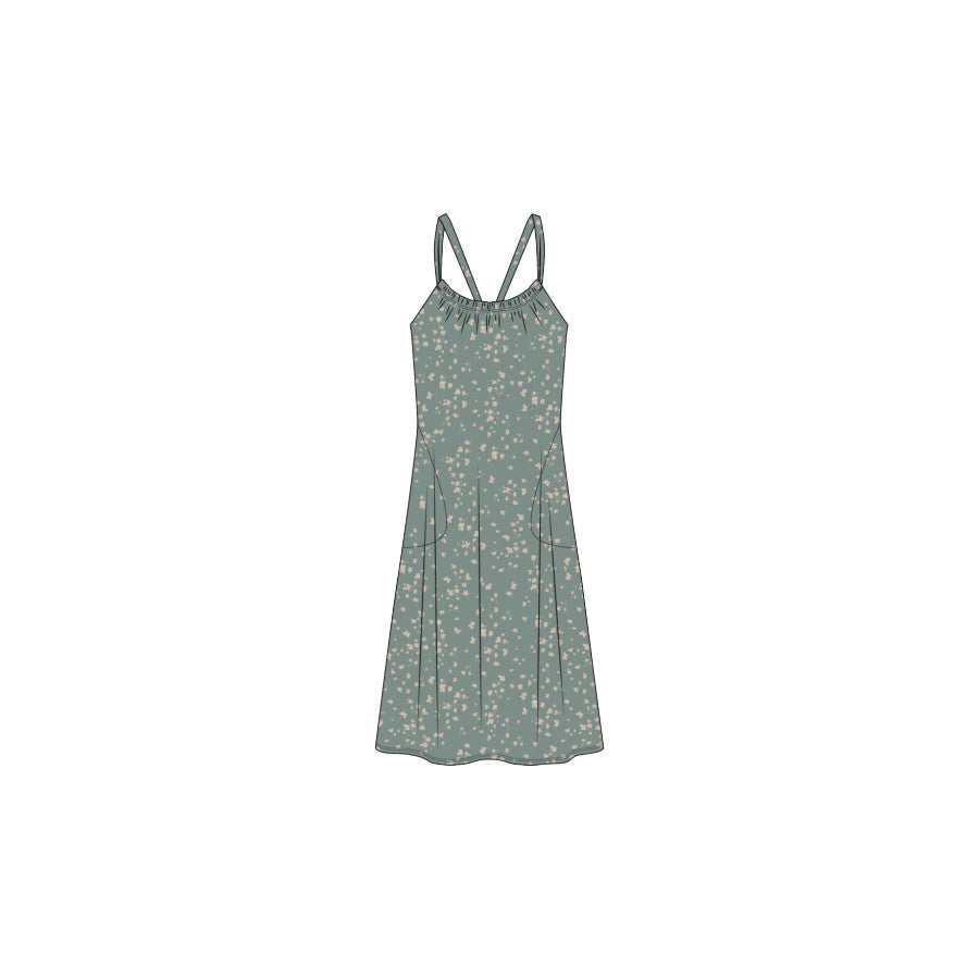 Prana Rhythm Bloom Dress EUCALYPTUS GREEN SPRAY