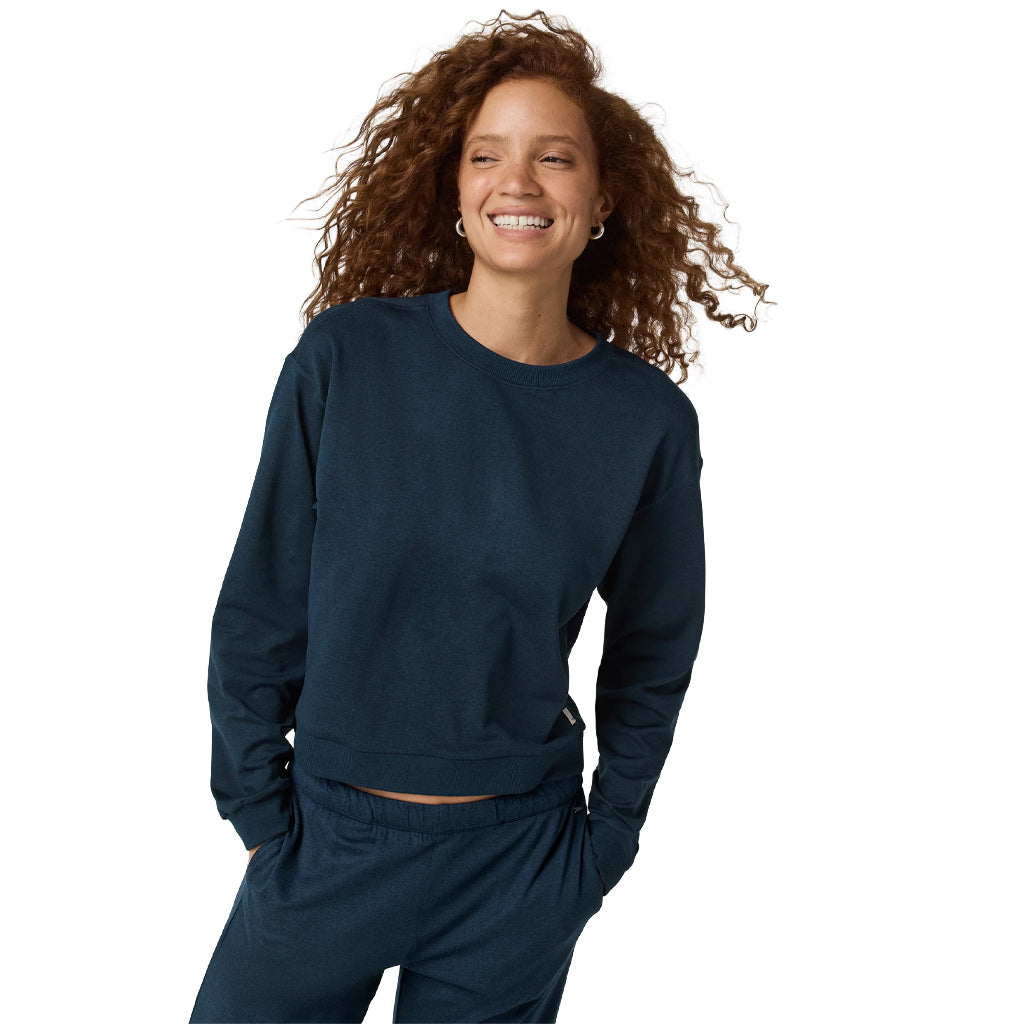 Vuori Womens Halo Modern Crew Blue Coast Heather