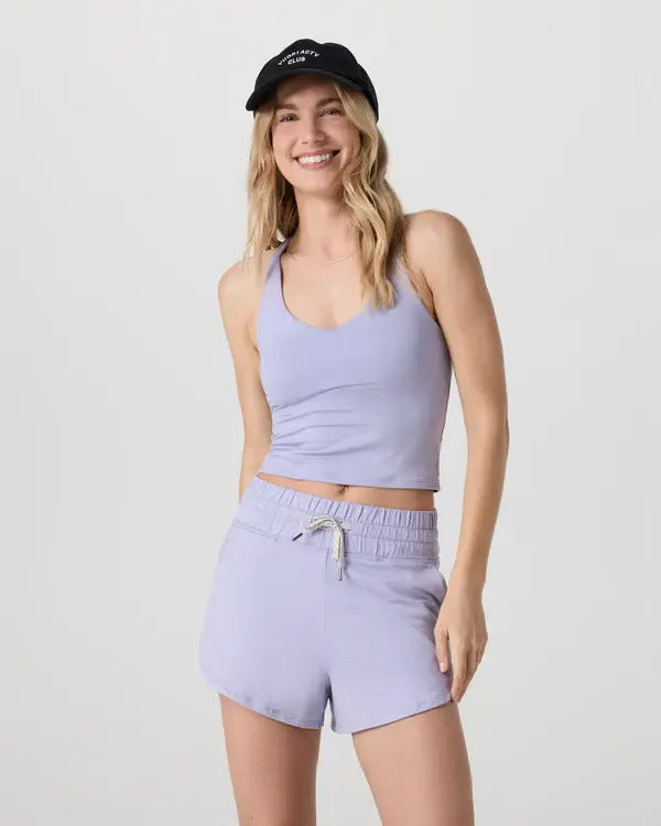 Vuori Womens Halo Performance Crop Tank 2.0 lemon snap heather