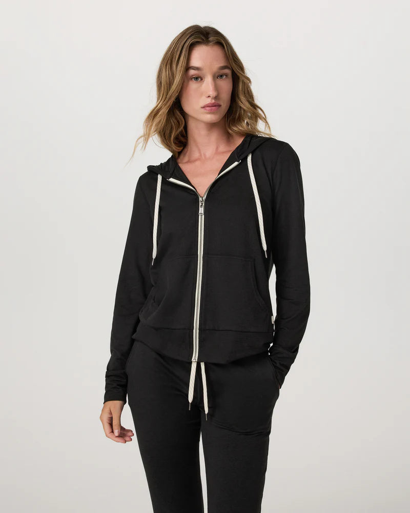 Vuori Womens Halo Performance Hoodie 2.0 Black Heather