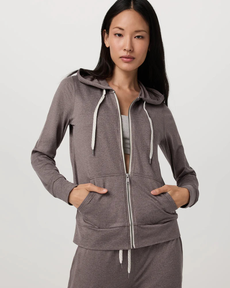 Vuori Womens Halo Performance Hoodie 2.0 Huckleberry Heather