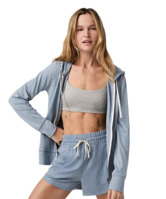 Vuori Womens Halo Performance Hoodie 2.0 Sea Glass Heather