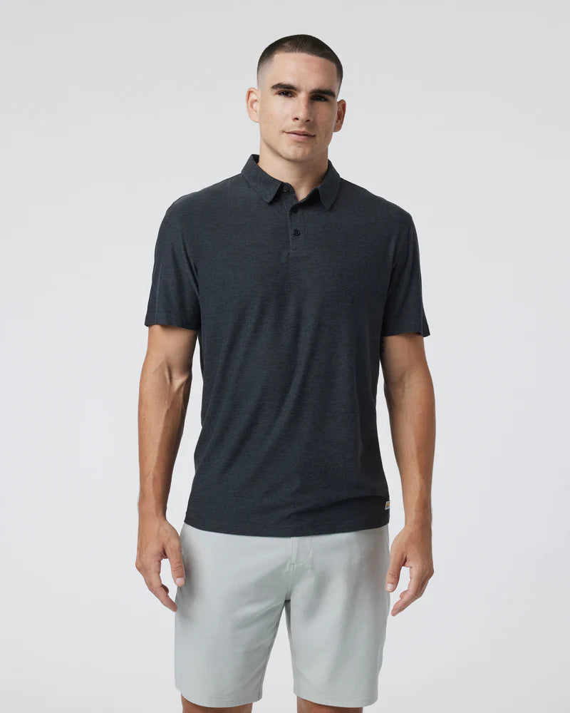 Vuori Mens Strato Tech Polo charcoal heather