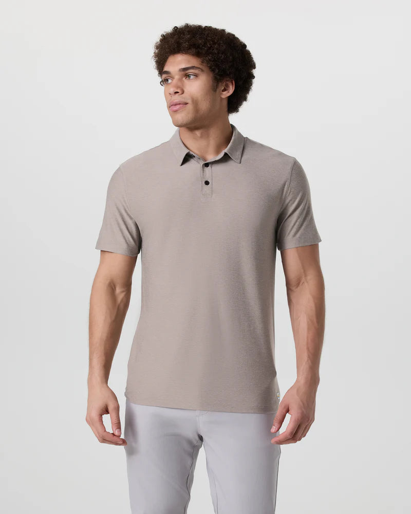 Vuori Mens Strato Tech Polo Mocha Heather
