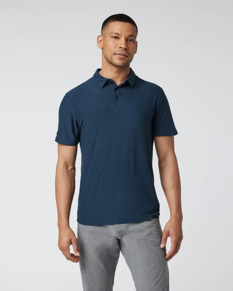 Vuori Mens Strato Tech Polo navy heather