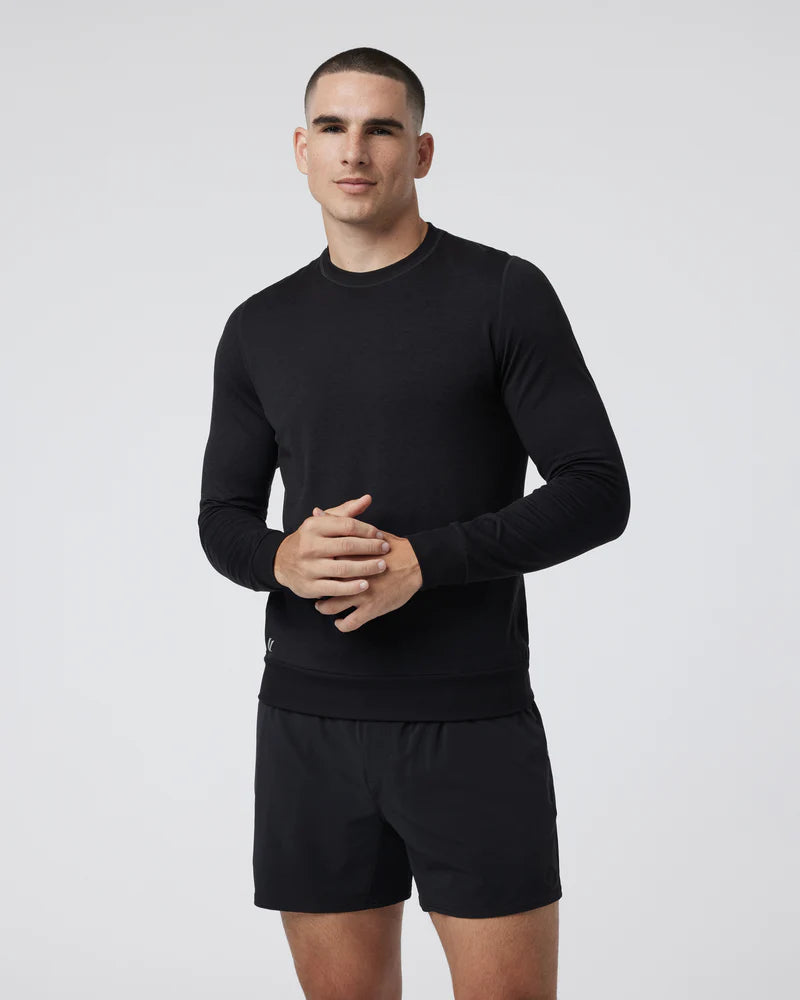 Vuori Mens Ponto Performance Crew Black Heather