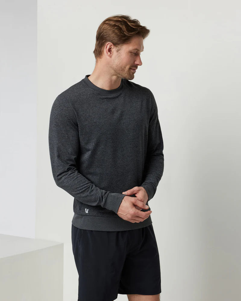 Vuori Mens Ponto Performance Crew Charcoal Heather
