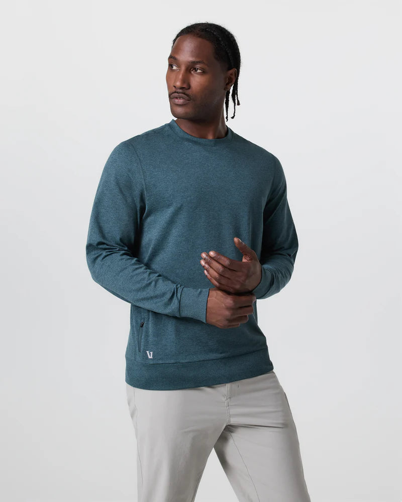 Vuori Mens Ponto Performance Crew Deep Sea Heather