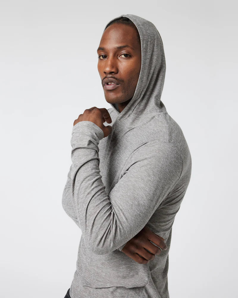 Vuori Mens Strato Tech Hoodie Heather Grey