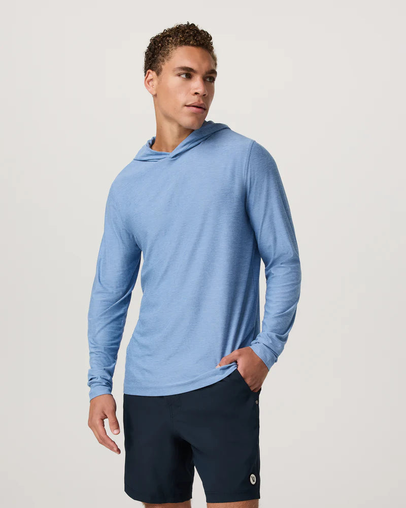 Vuori Mens Strato Tech Hoodie isle blue heather