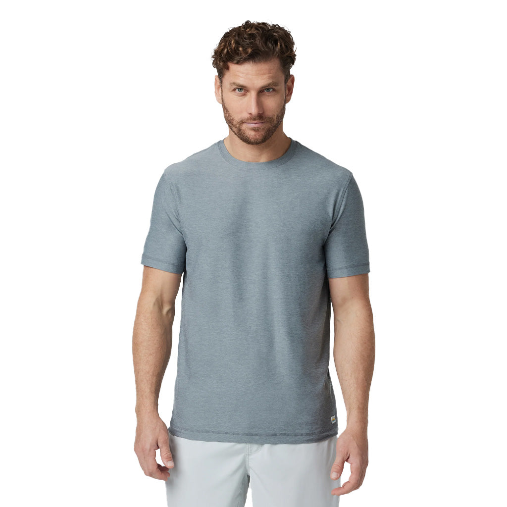 Vuori Mens Strato Tech Tee Dusty Blue Heather