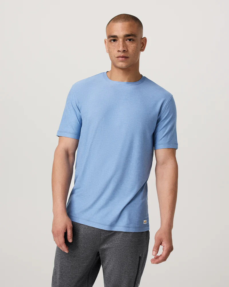 Vuori Mens Strato Tech Tee isle blue heather