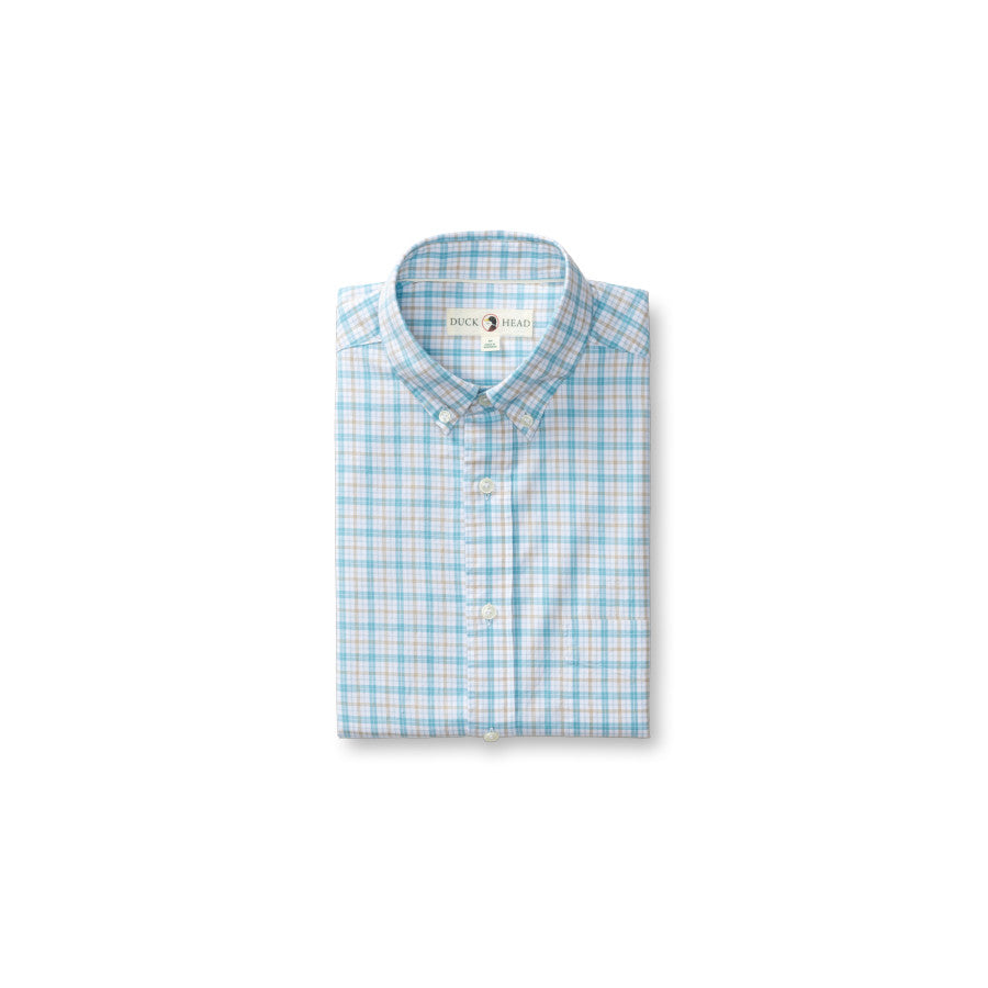 Duck Head Ls Cotton Twill Sport Shirt - York Plaid LAKE BLUE (168)