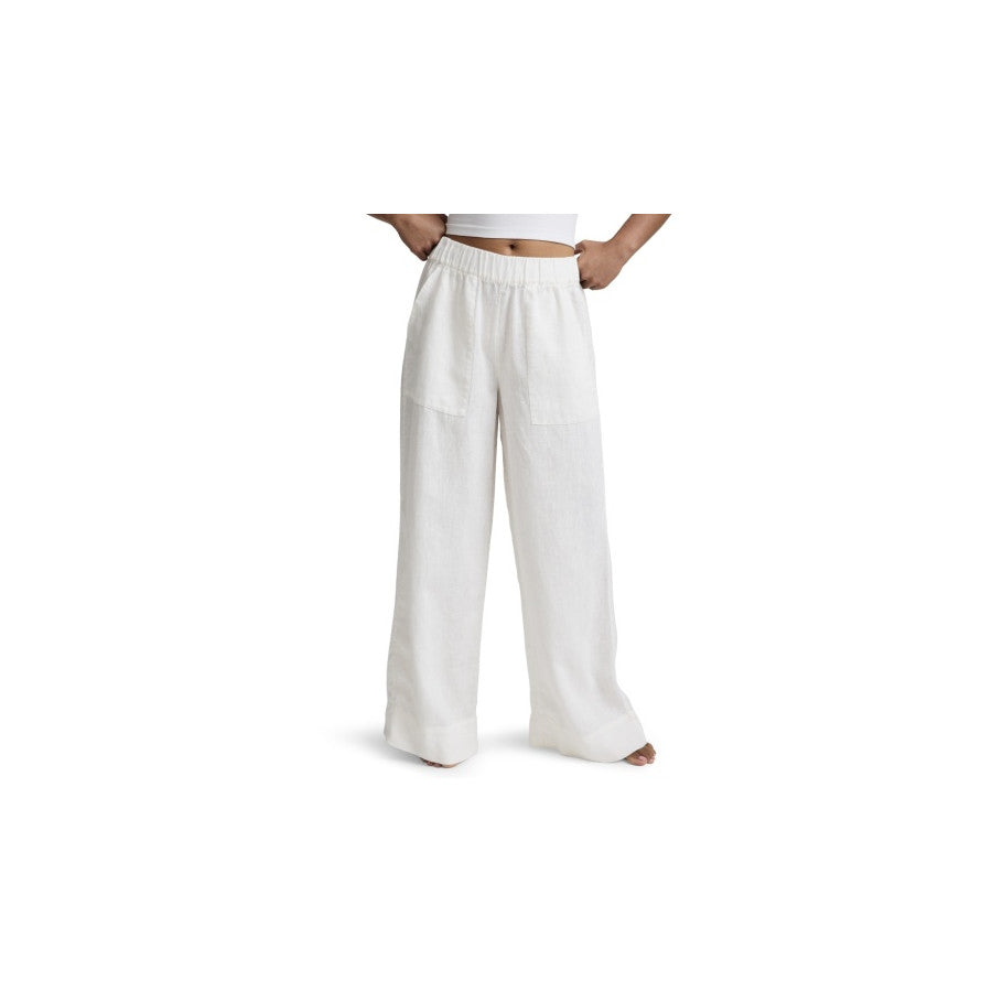 Beyond Yoga By W Softwash Linen Easy Wide Leg Pant White