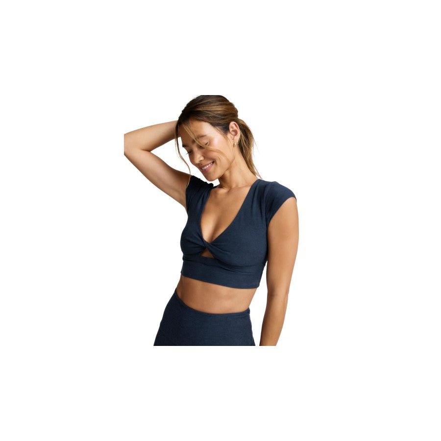 Beyond Yoga By W Spacedye Get It Twisted Cropped Tee Nocturnal Navy
