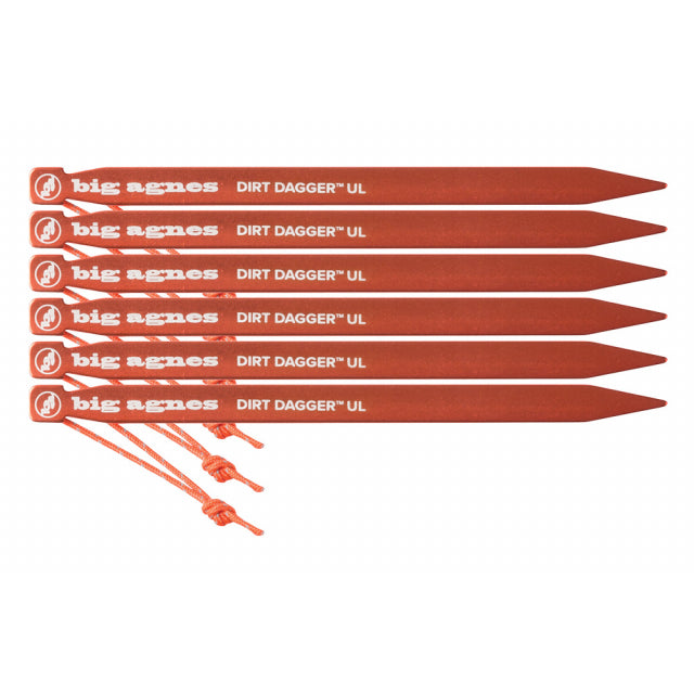 Dirt Dagger UL 6&quot; Tent Stakes: Pack of 6