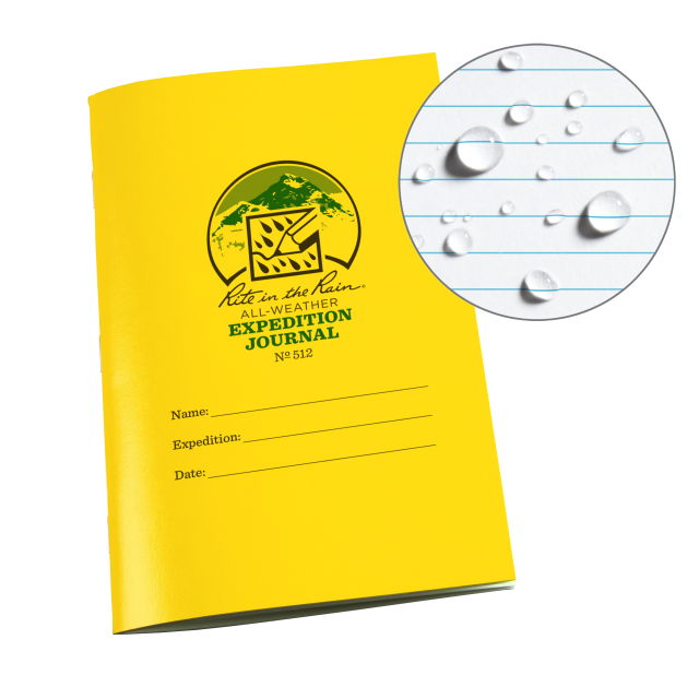 Weatherproof Stapled Notebook, 4.625" x 7", Yellow Cover, Expedition Journal (No. 512)