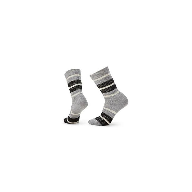 Women&#39;s Everyday Striped Cable Crew Socks