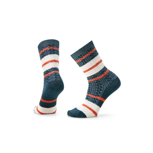 Women&#39;s Everyday Striped Cable Crew Socks